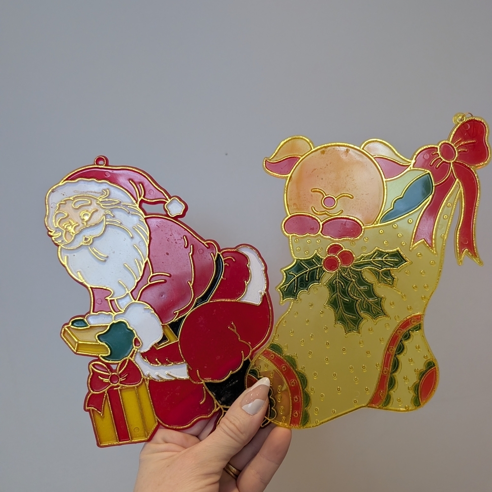 Festive Santa and Puppy Ornament